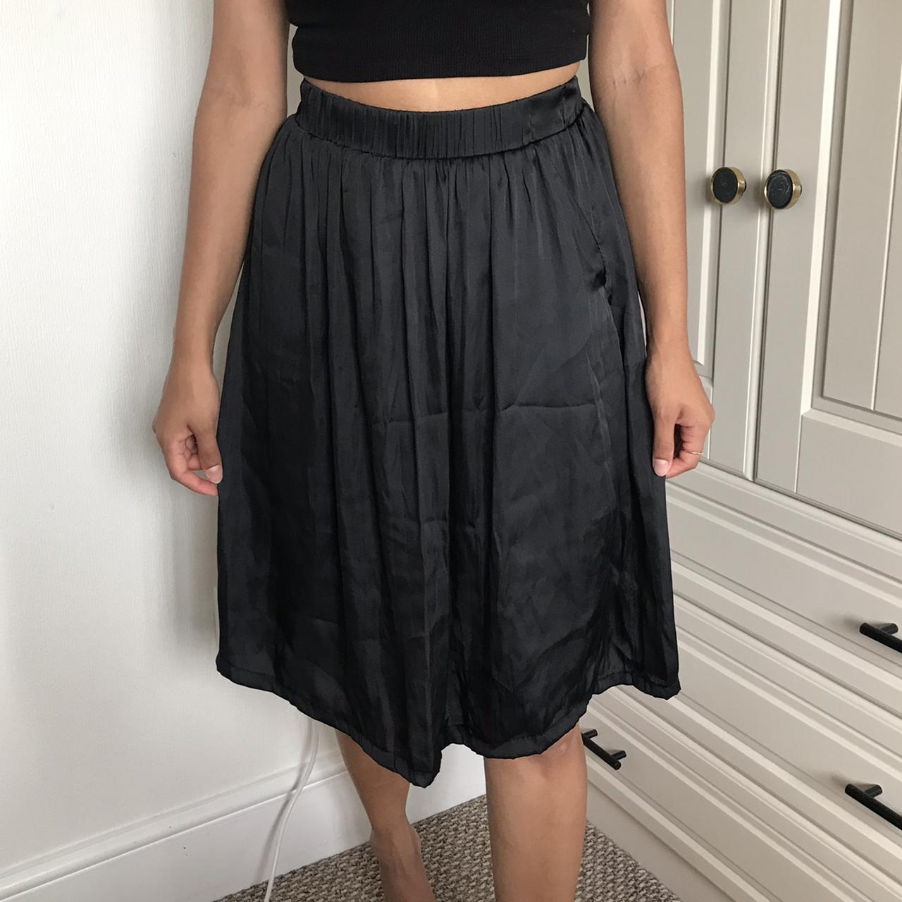 H M black A line skater skirt Just above knee. Depop