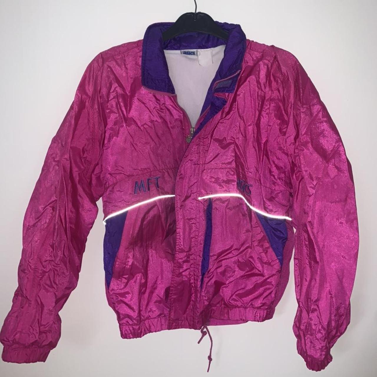 90s Pink Neon windbreaker jacket Good condition... - Depop