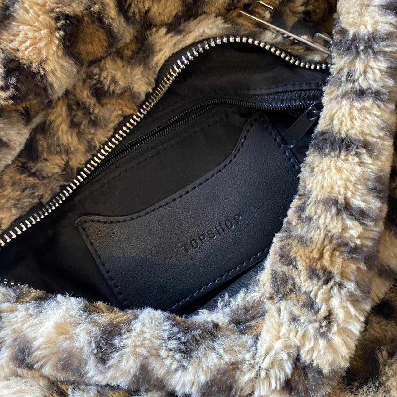 Topshop leopard best sale print fur bag