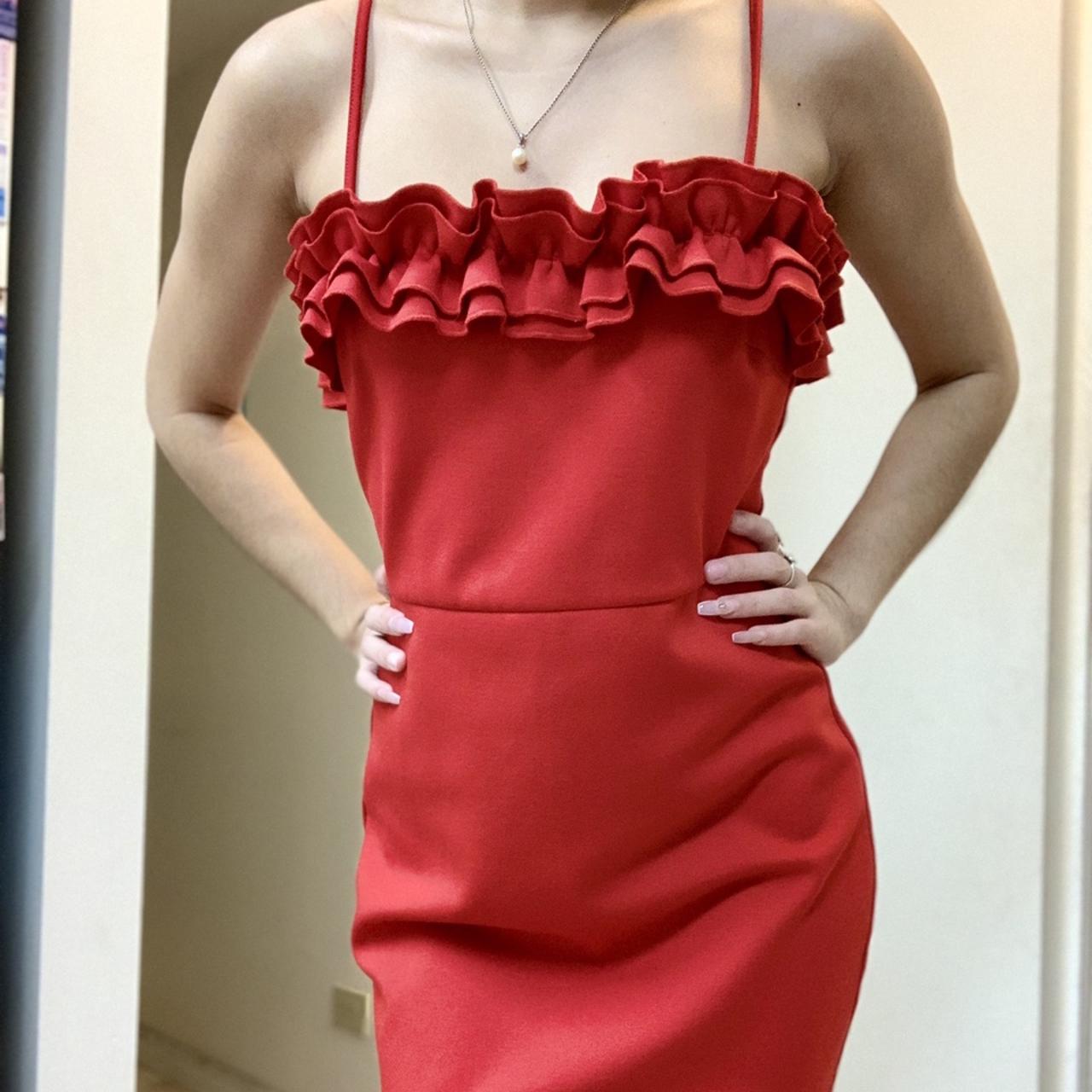 Red ruffle hot sale dress forever 21