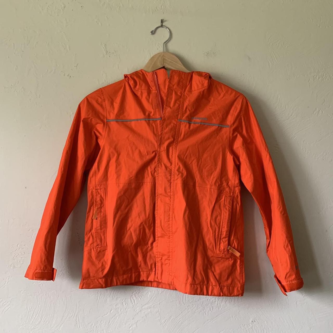 Patagonia Fluorescent Orange Rain Coat Tagged... - Depop