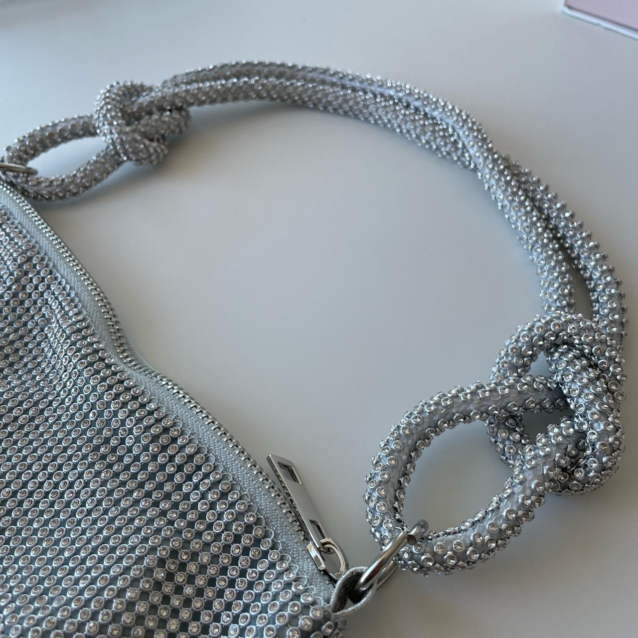 Shein | silver diamanté bag | perfect condition,... - Depop