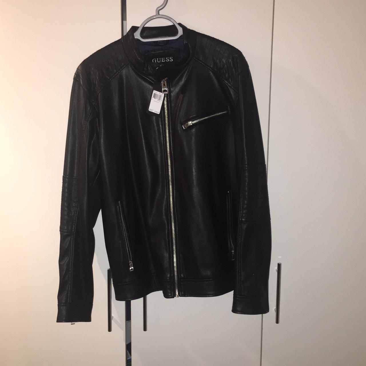 Men's guess leather look jacket Brand new with tags... - Depop