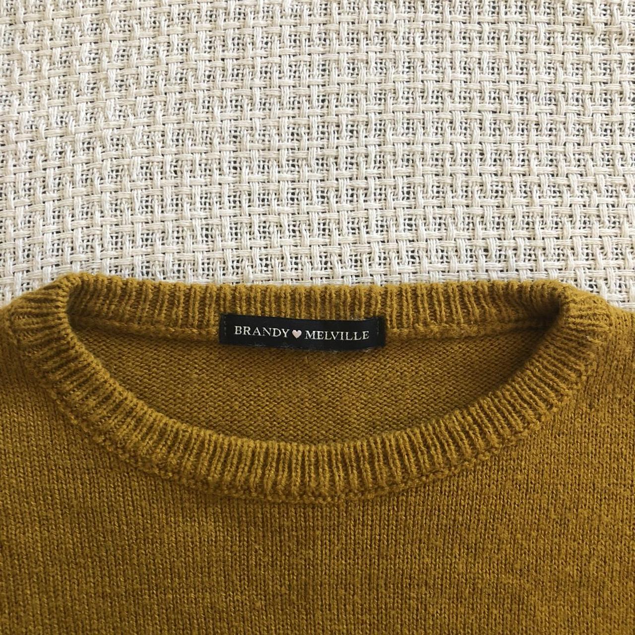 mustard yellow brandy melville cropped sweater... Depop