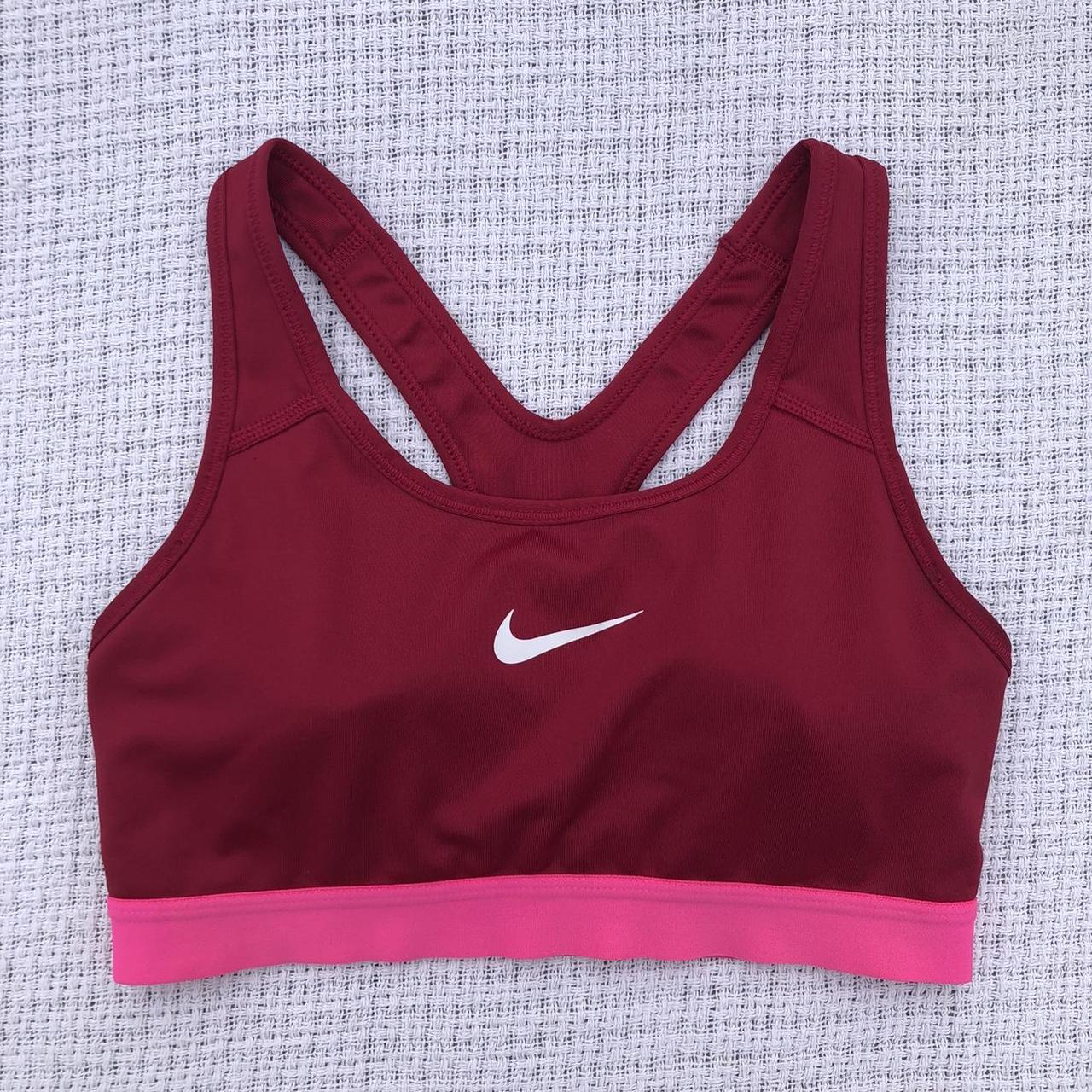 nike swoosh sports bra pink