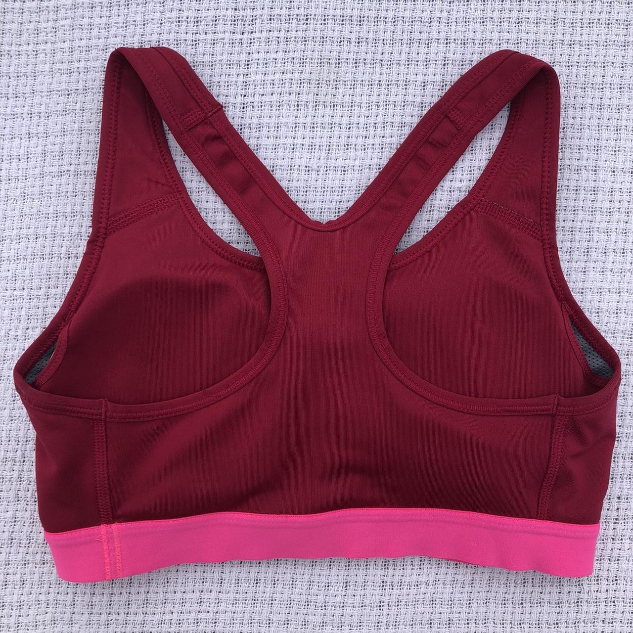 nike swoosh sports bra pink