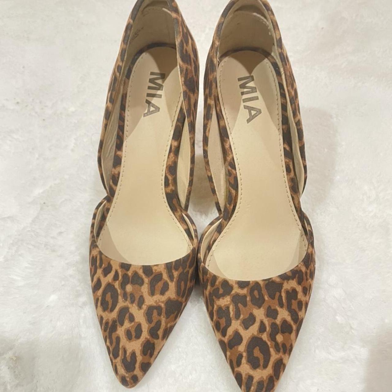 MIA Leopard Print Heels in Women’s Size 4.5 - Depop