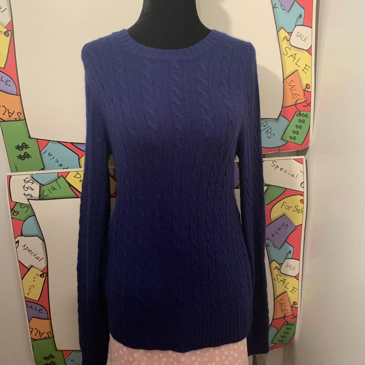 Vintage 90s J.Crew Blue Cable Knit Sweater, size:...