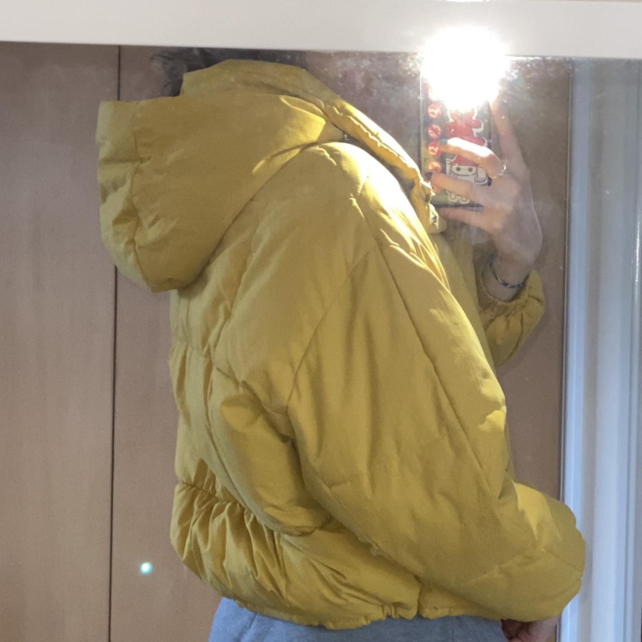 Zara mustard yellow puffer jacket Has pockets at... Depop