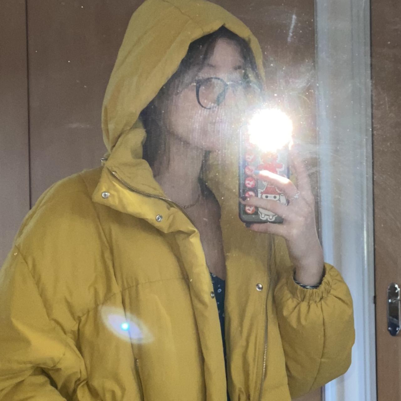 Zara mustard yellow puffer jacket Has pockets at... Depop