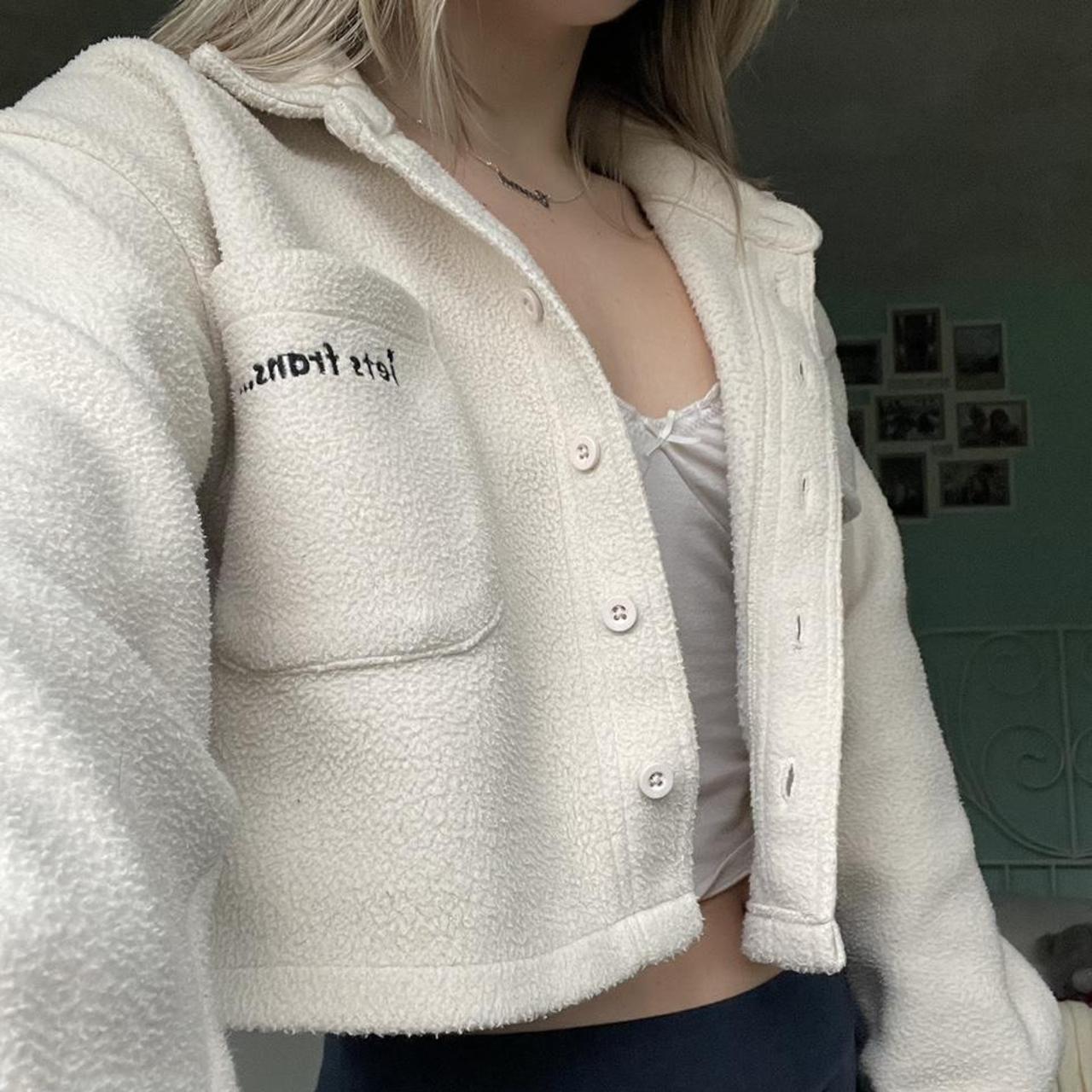 Iets Frans Urban Outfitters Cropped Fleece Jacket So Depop