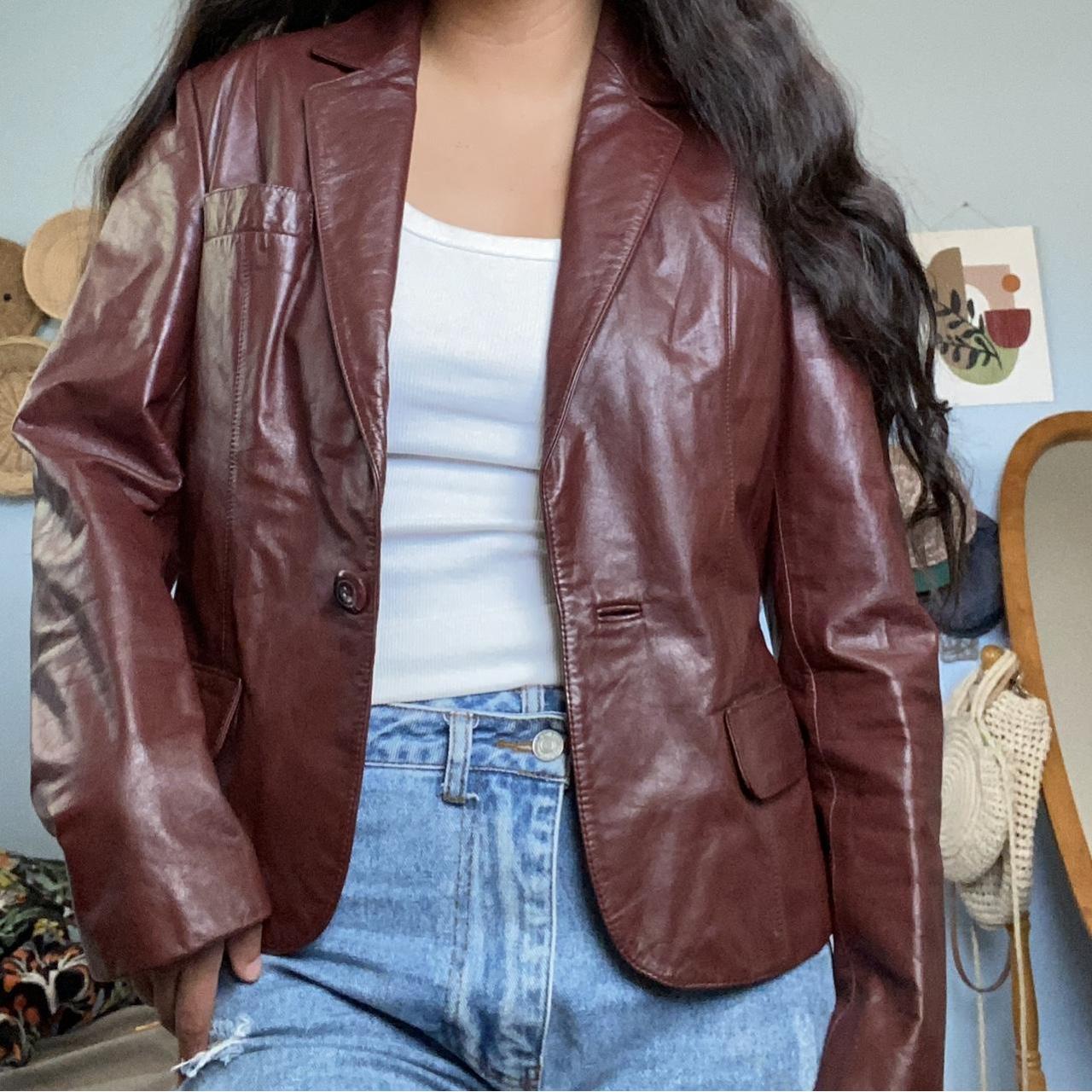 Red leather jacket, More of a burnt red or