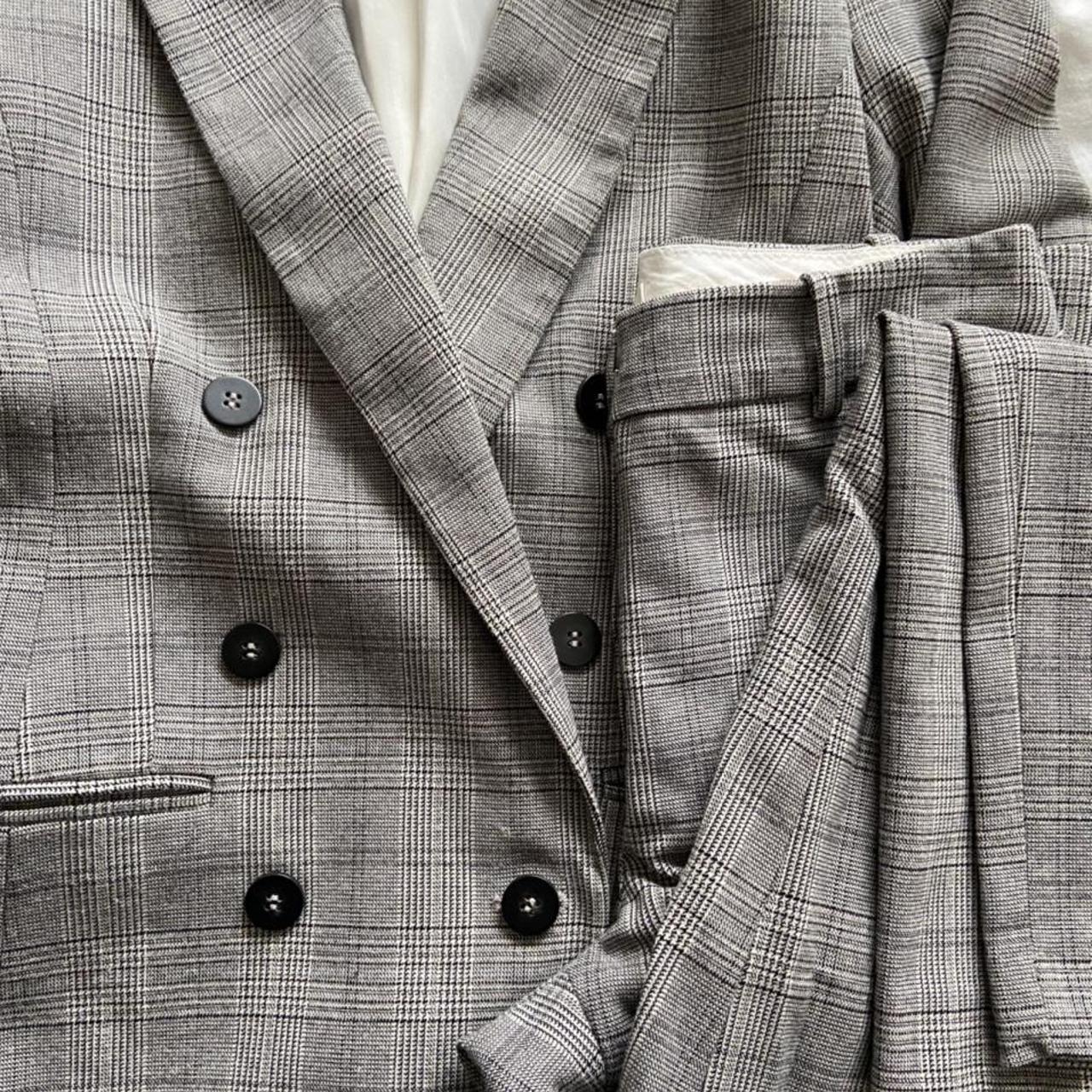 H&M checkered suit, size 6. The suit jacket is... Depop