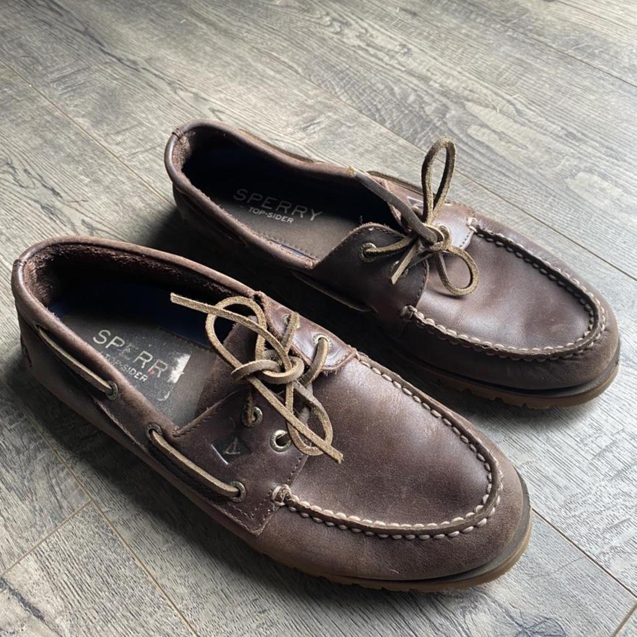 Sperry Men's Brown and Tan Boat-shoes | Depop