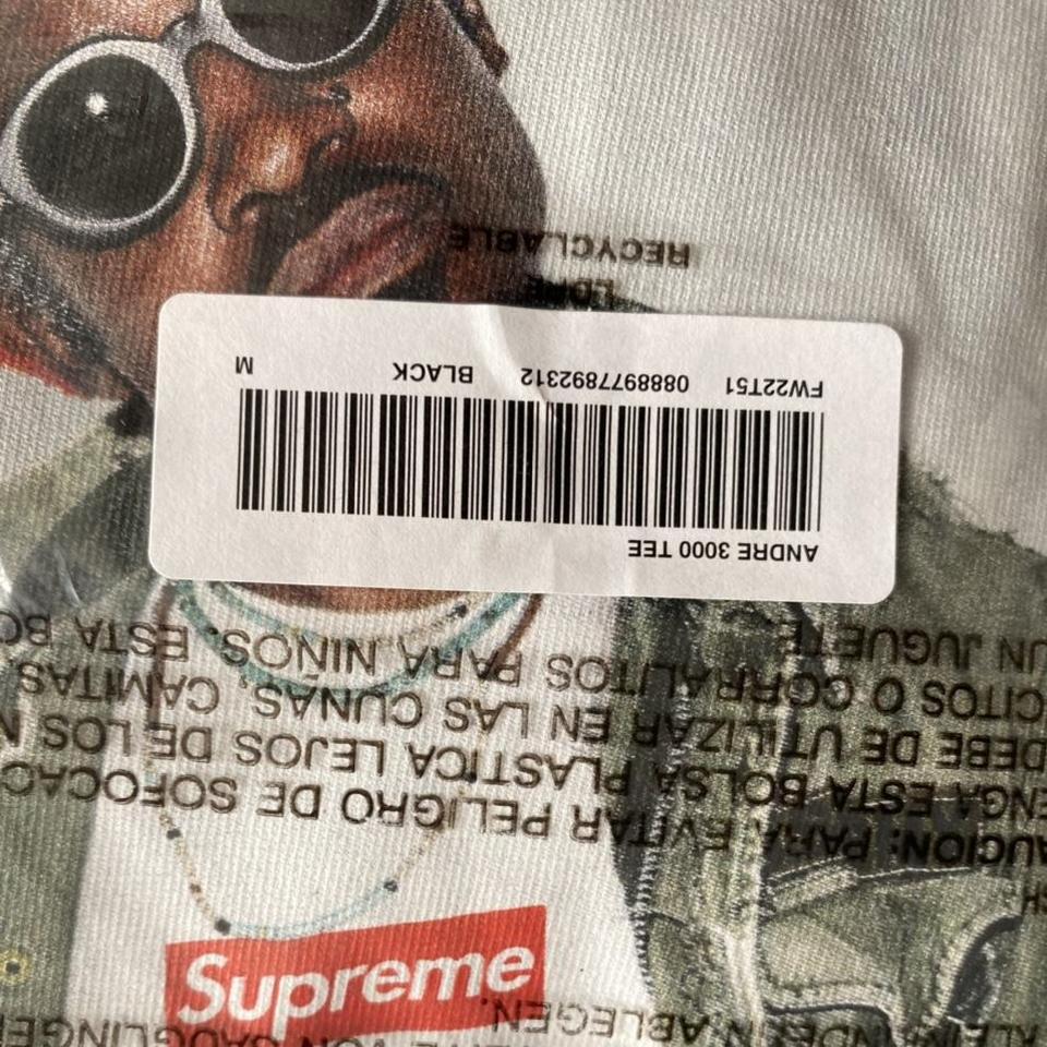 Supreme Andre 3000 picture tee shirt Black Brand... - Depop