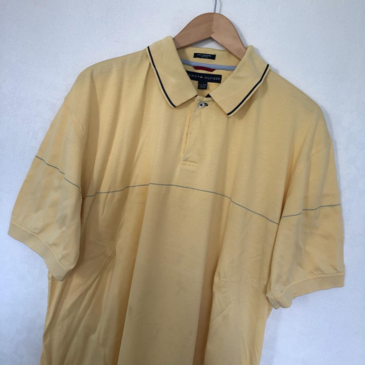 Vintage Tommy Hilfiger polo shirt. Yellow. Size... - Depop