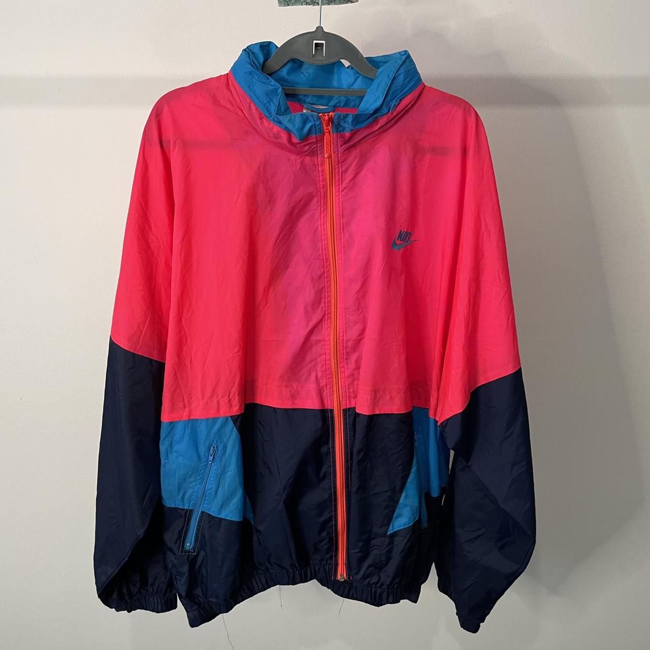 nike jacket pink and blue