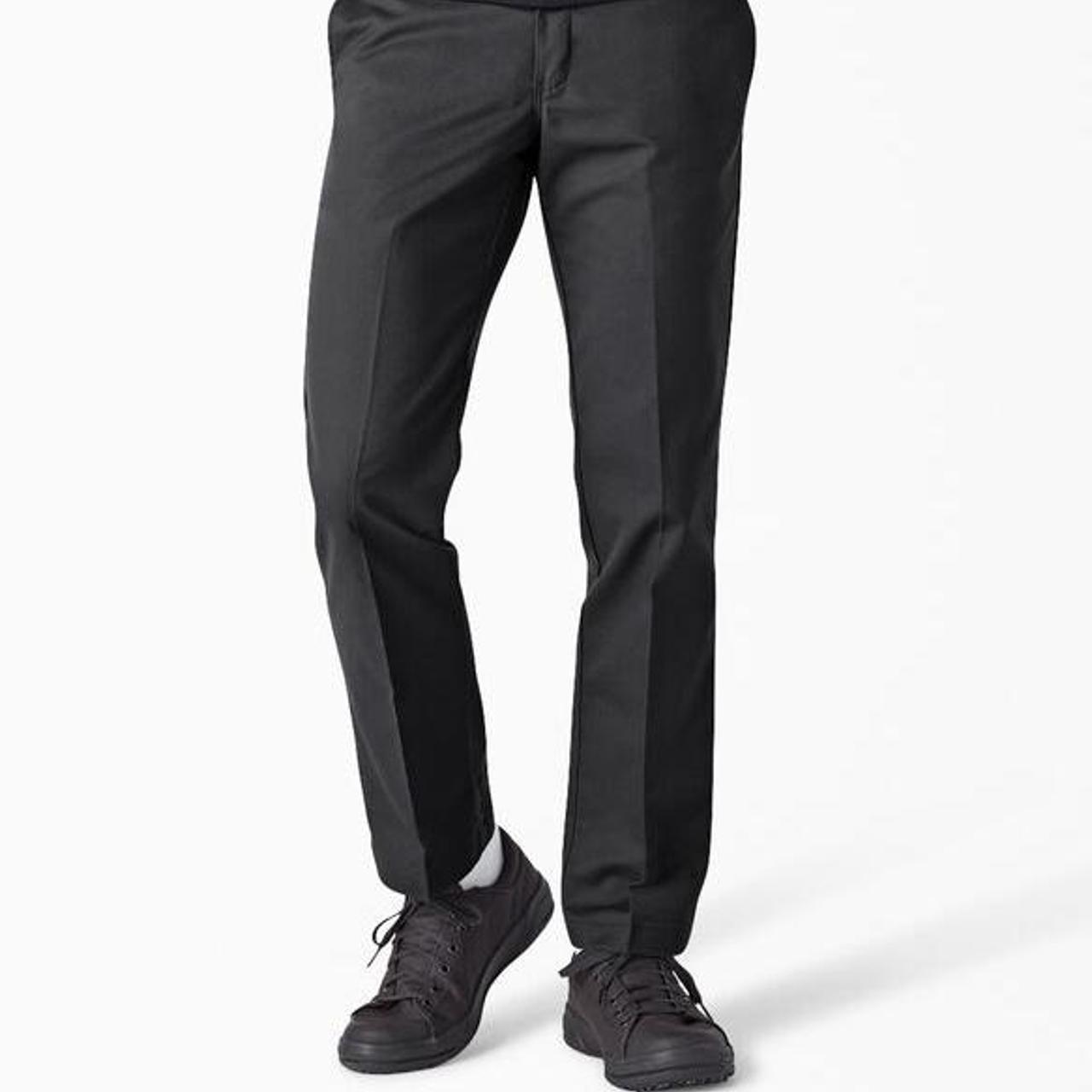 Dickies Men's Slim Fit Straight Leg Work Pants in Black