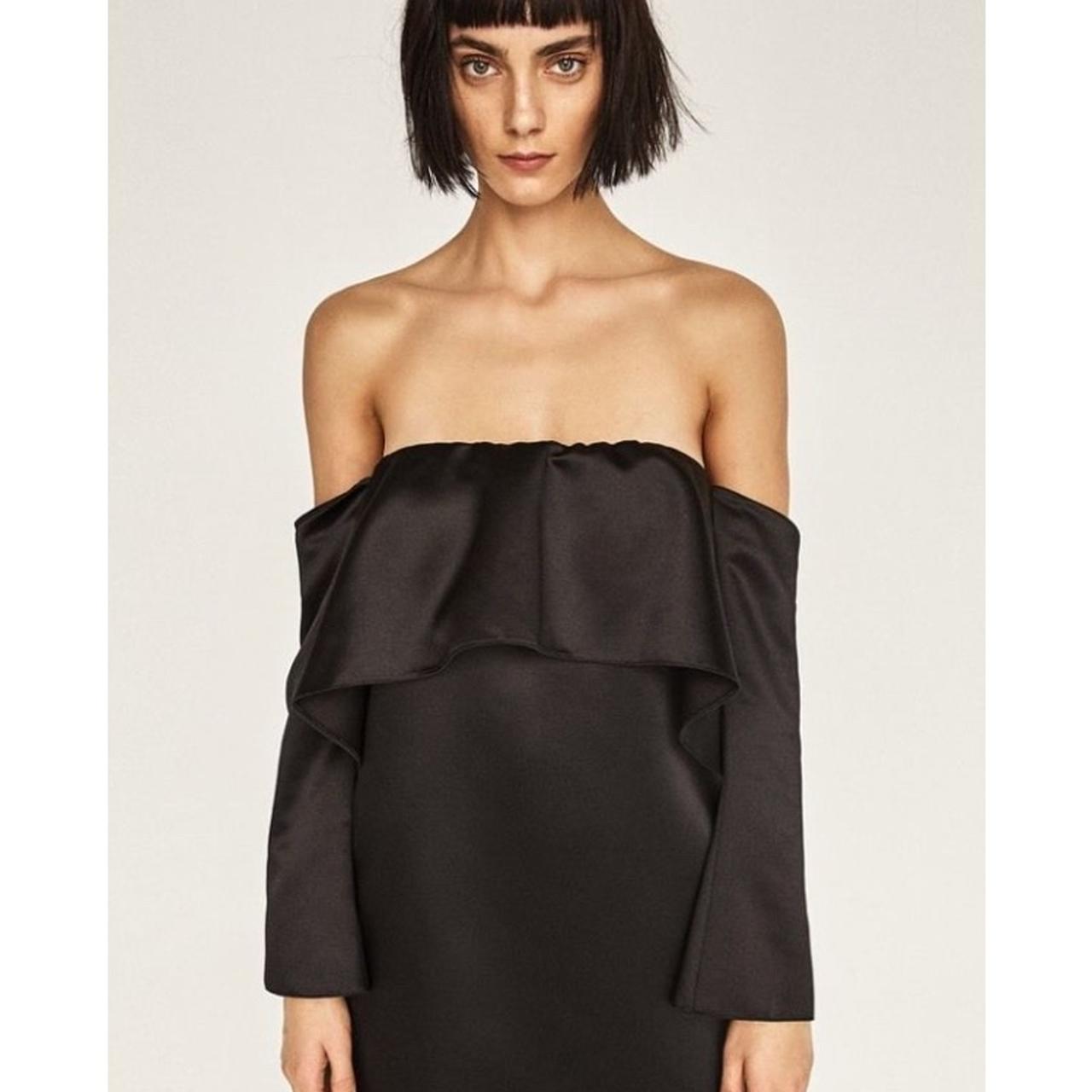 zara black off the shoulder dress