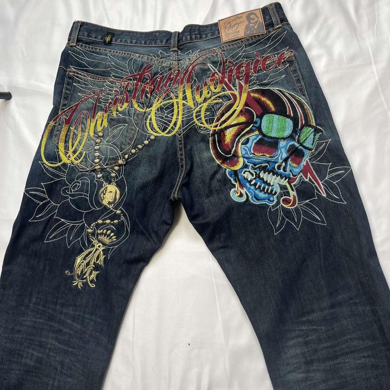 Authentic Christian Audigier Ed Hardy embroidered... - Depop