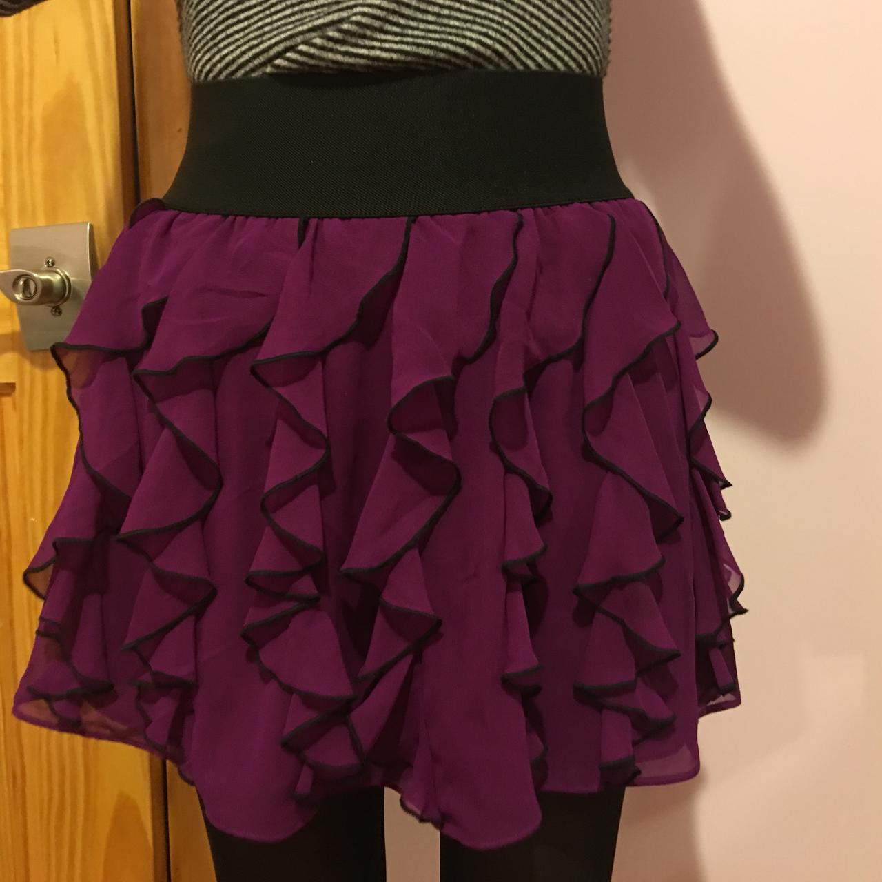 Lilac Ruffle Hem Chiffon Low Rise Mini Skirt | PrettyLittleThing