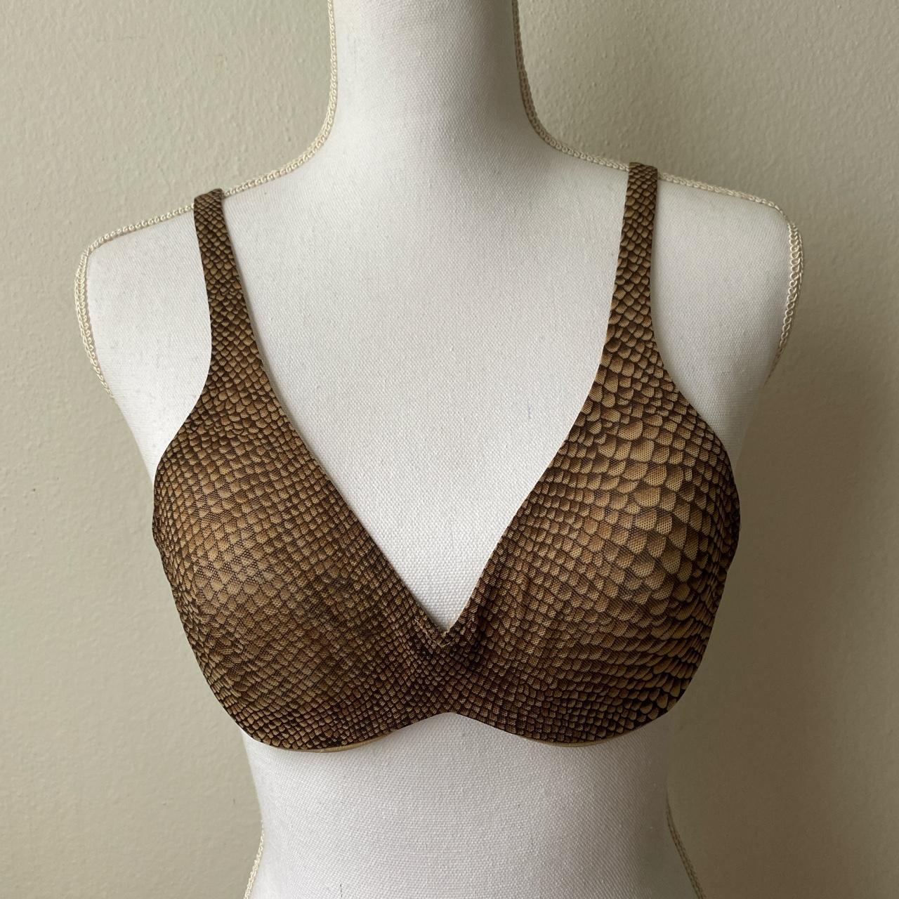 Vintage Victoria’s Secret Snakeskin double mesh bra... - Depop