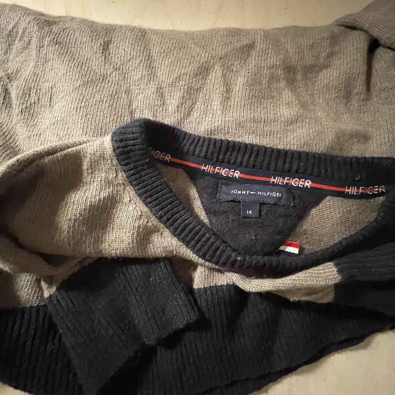 The cutest Tommy Hilfiger beige and black jumper.... - Depop