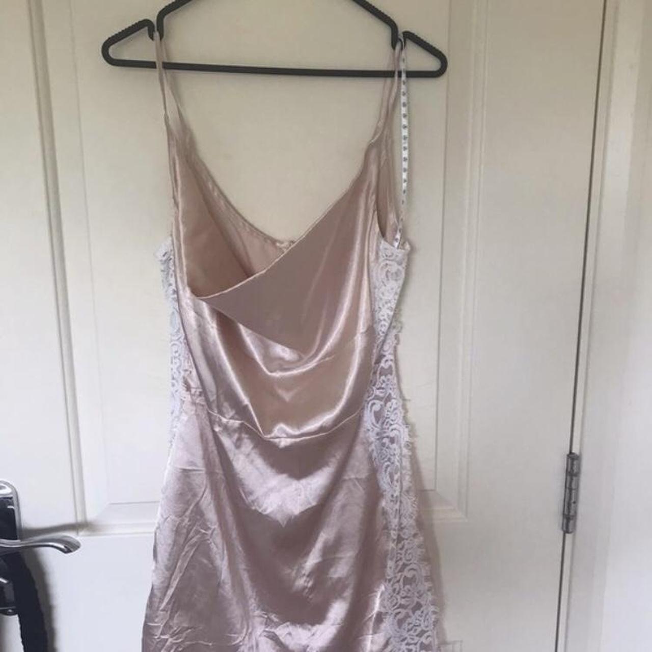 Pink satin cowl neck dress Missguided dress, worn... - Depop