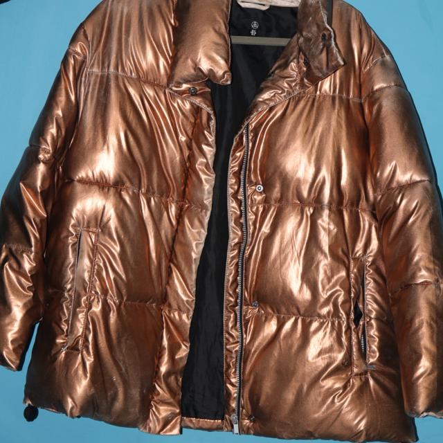 Metallic puffer store jacket old navy