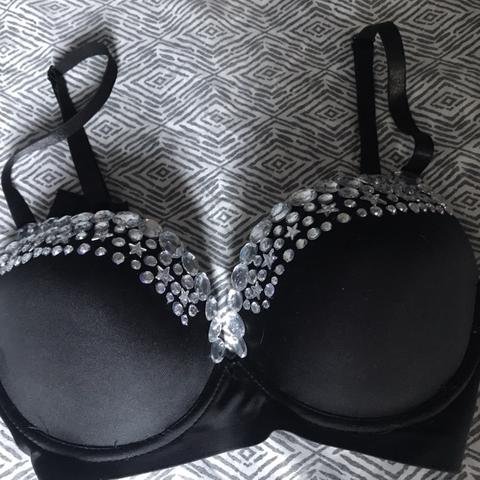 Rhinestone bra top 🖤 This can be made to your size - Depop