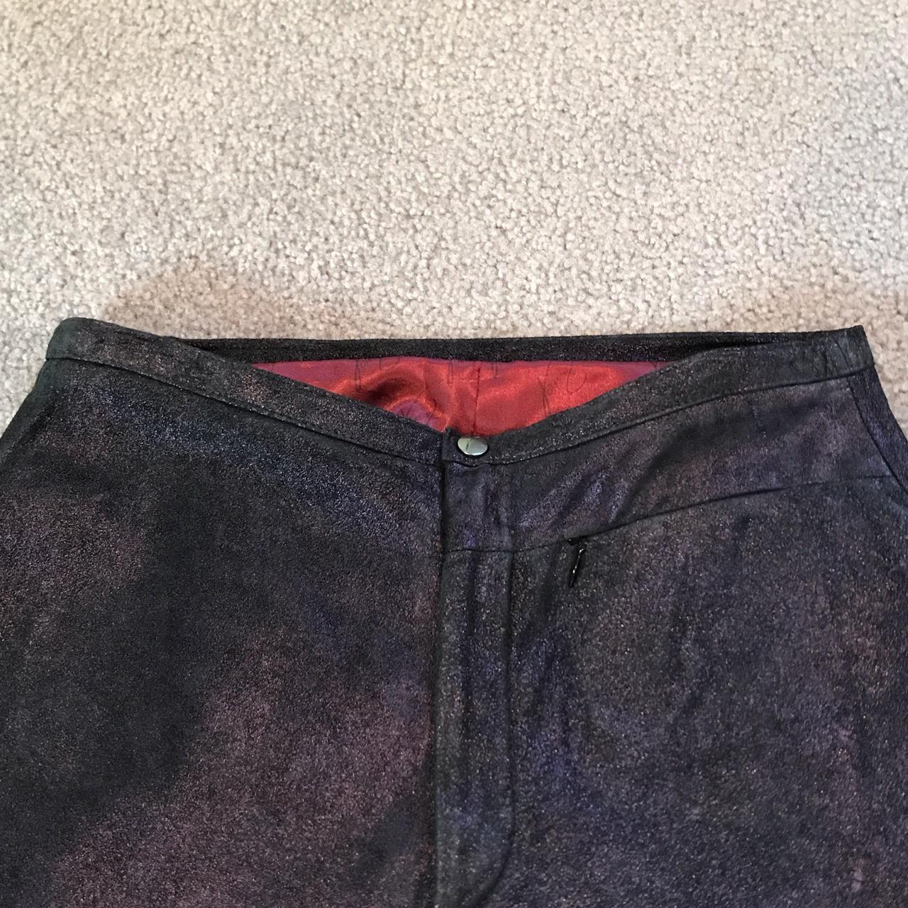 Vintage 90s purple leather pants by Venus. Kinda... - Depop