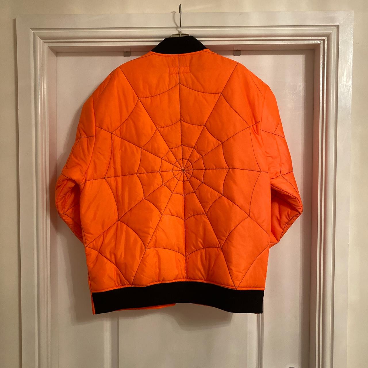 Brand new orange supreme spider web quilted work... - Depop