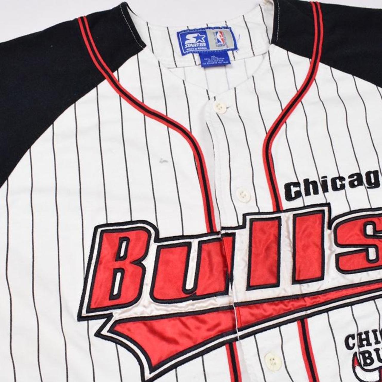 Vintage 90s Chicago Bulls Baseball Jersey Starter - Depop