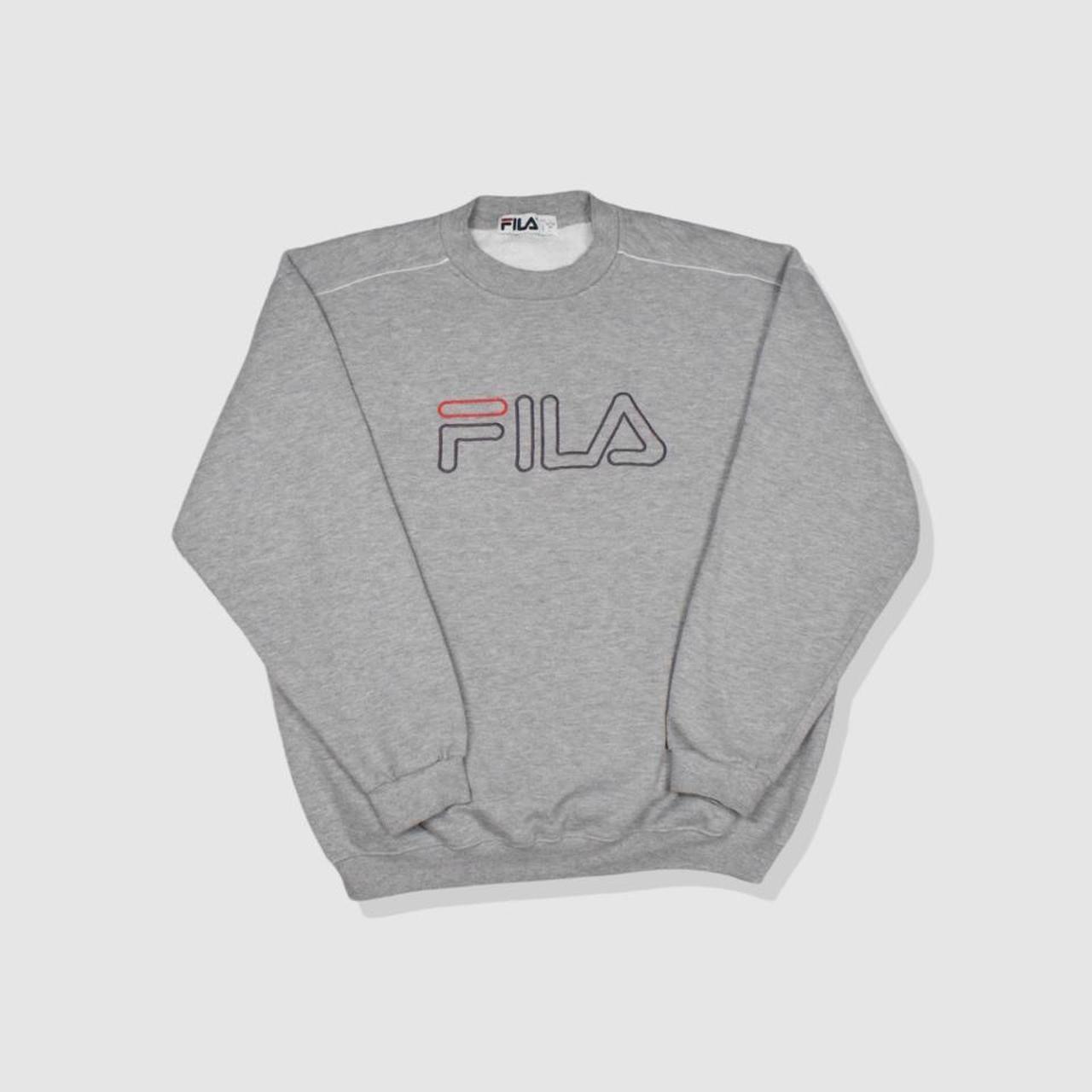 Grey fila deals sweatshirt