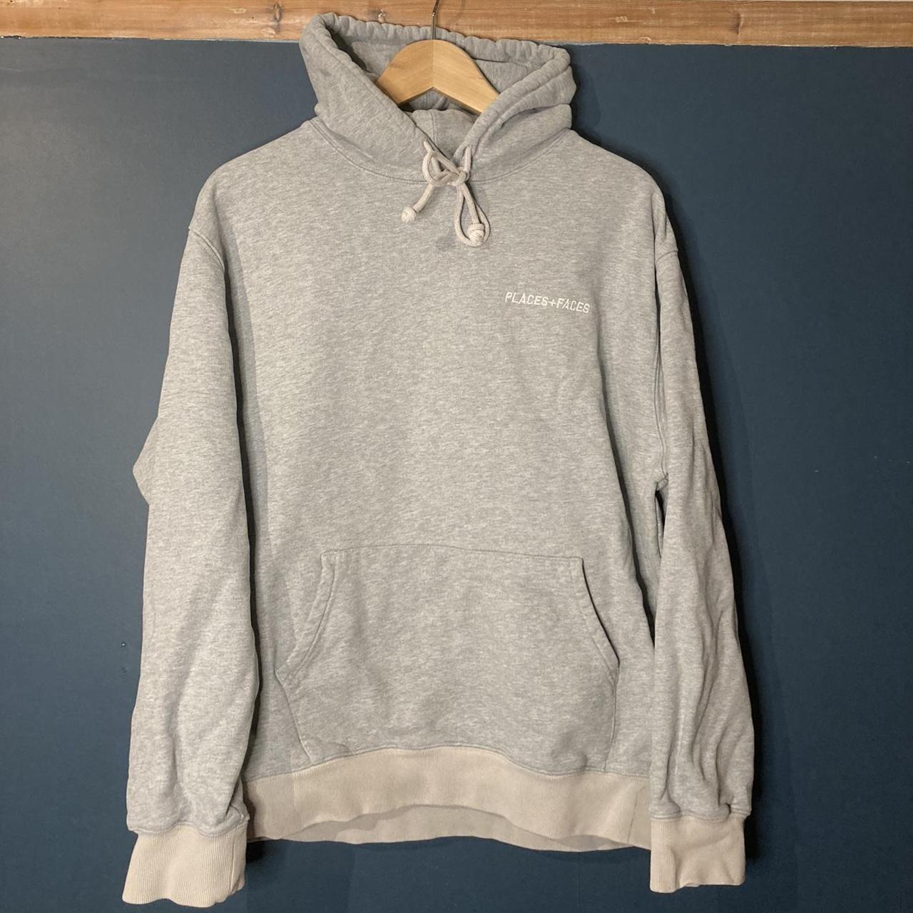 Places and Faces hoodie Large grey hoodie, places... Depop