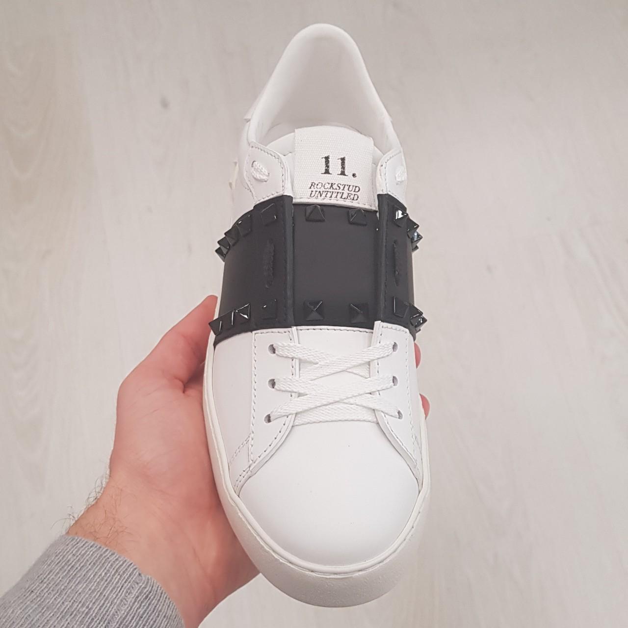 Valentino Rockstud untitled 11 bianche banda blu | Depop Valentino Rockstud untitled 11 bianche banda blu | Depop