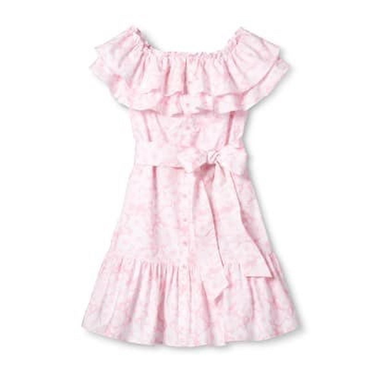 Target Women's White and Pink Dress Depop