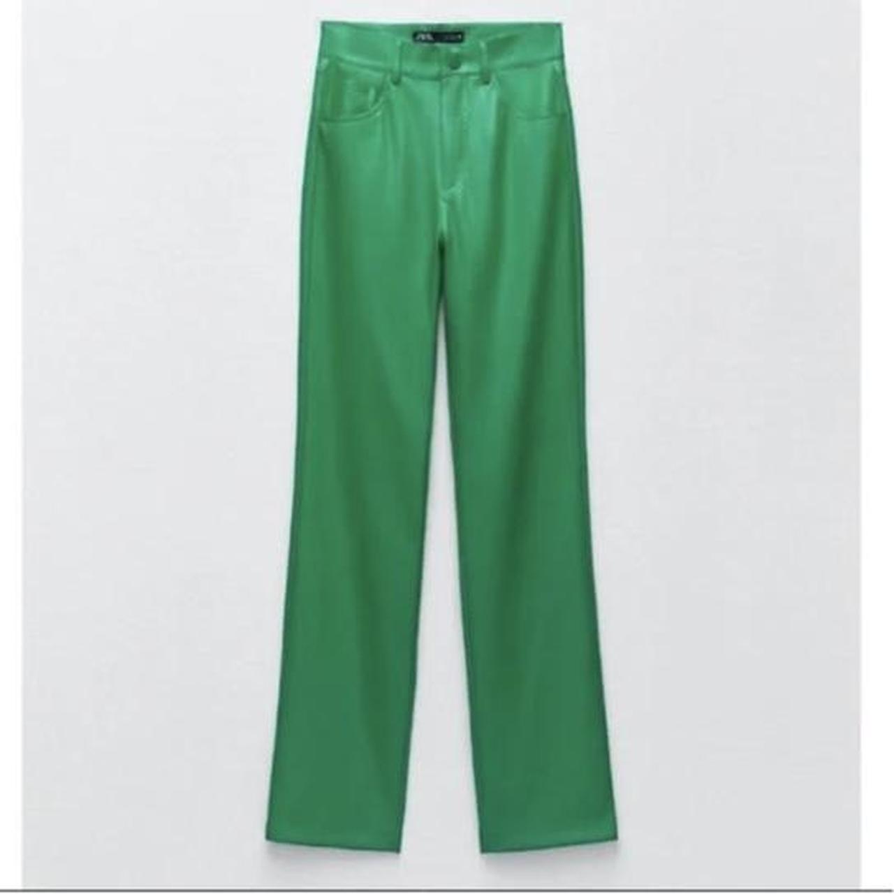 Zara Kelly Green Faux Leather Pants I’m reselling... Depop