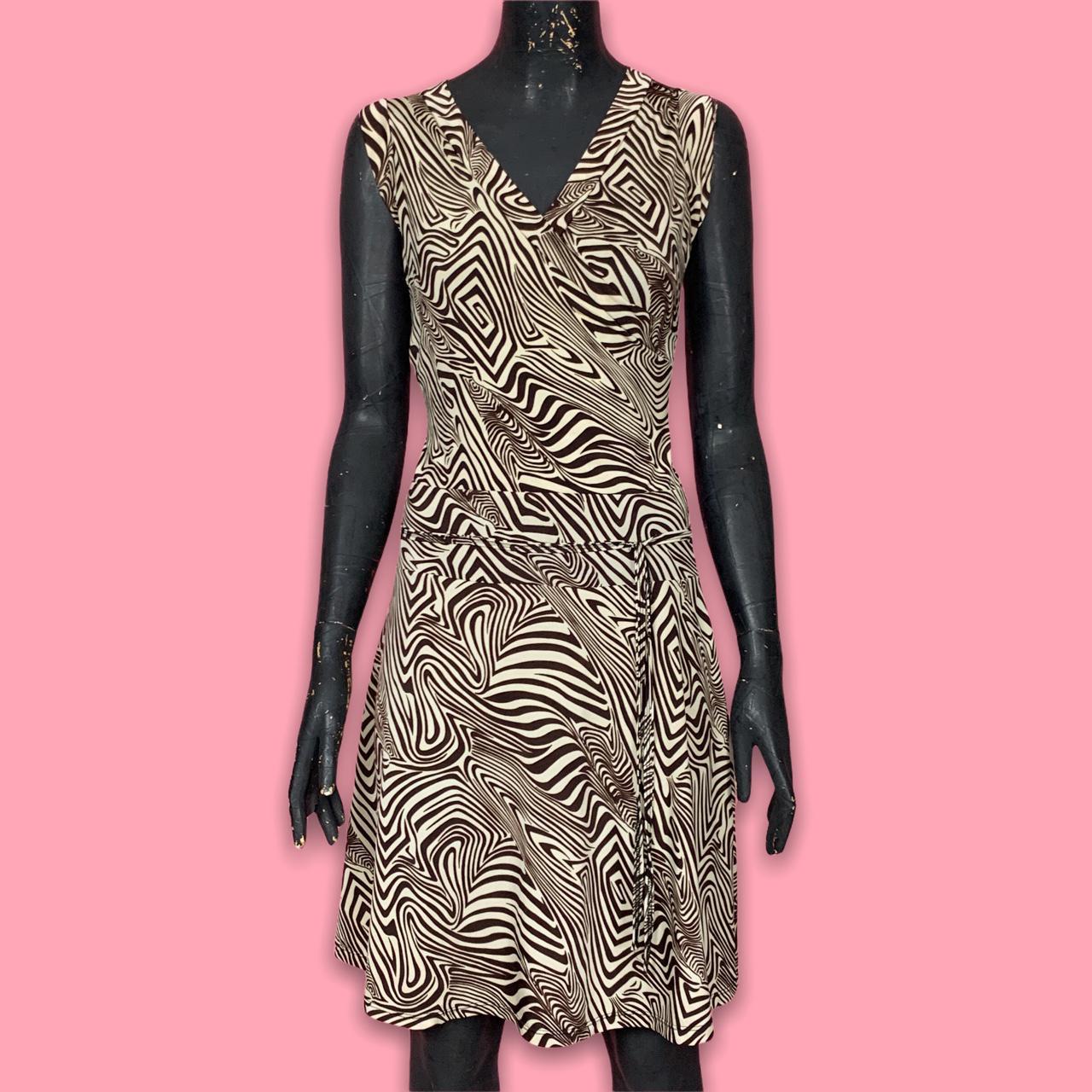 🧨Brown Zebra Print Dress 🧨Vintage Y2K / early 2000s... - Depop