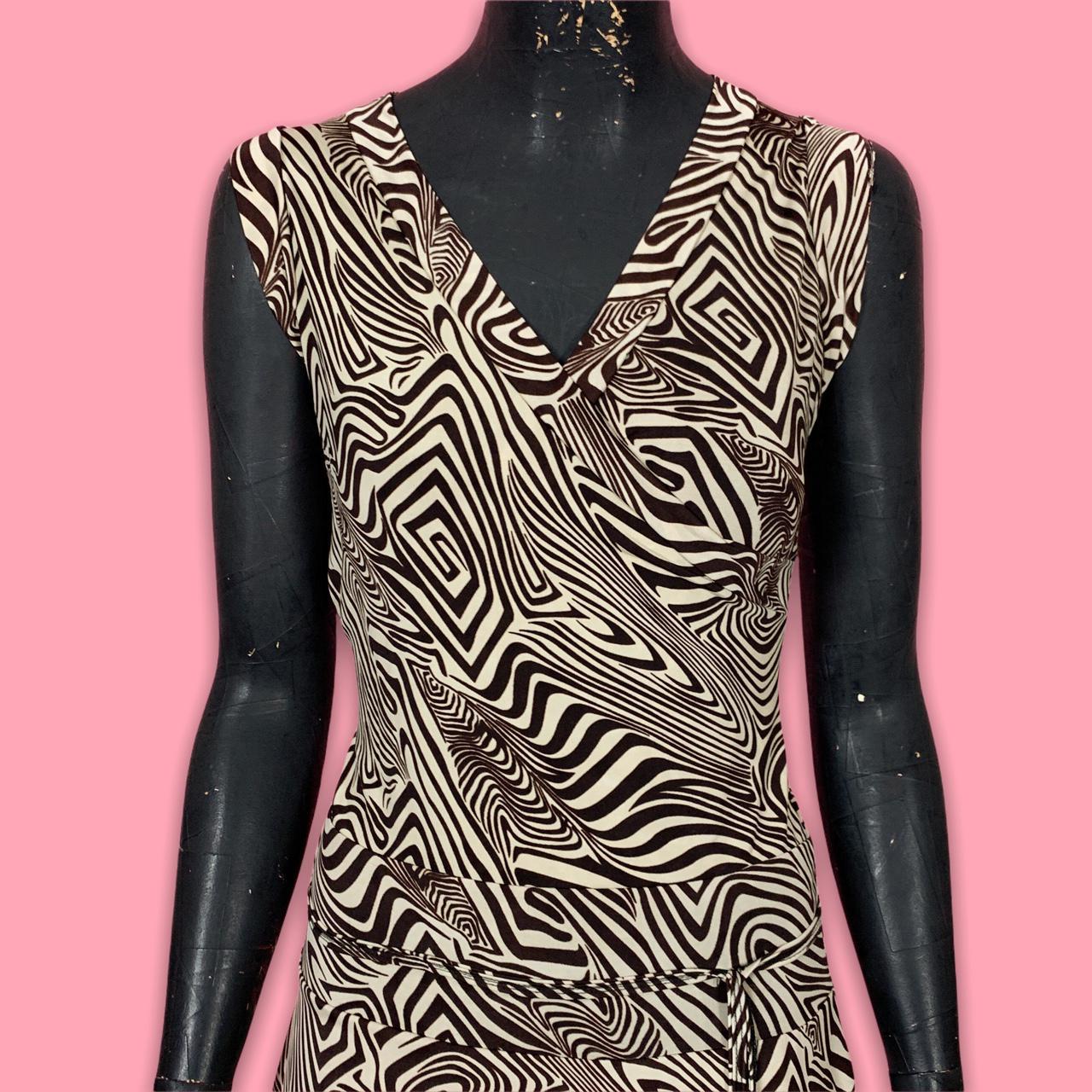 🧨Brown Zebra Print Dress 🧨Vintage Y2K / early 2000s... Depop