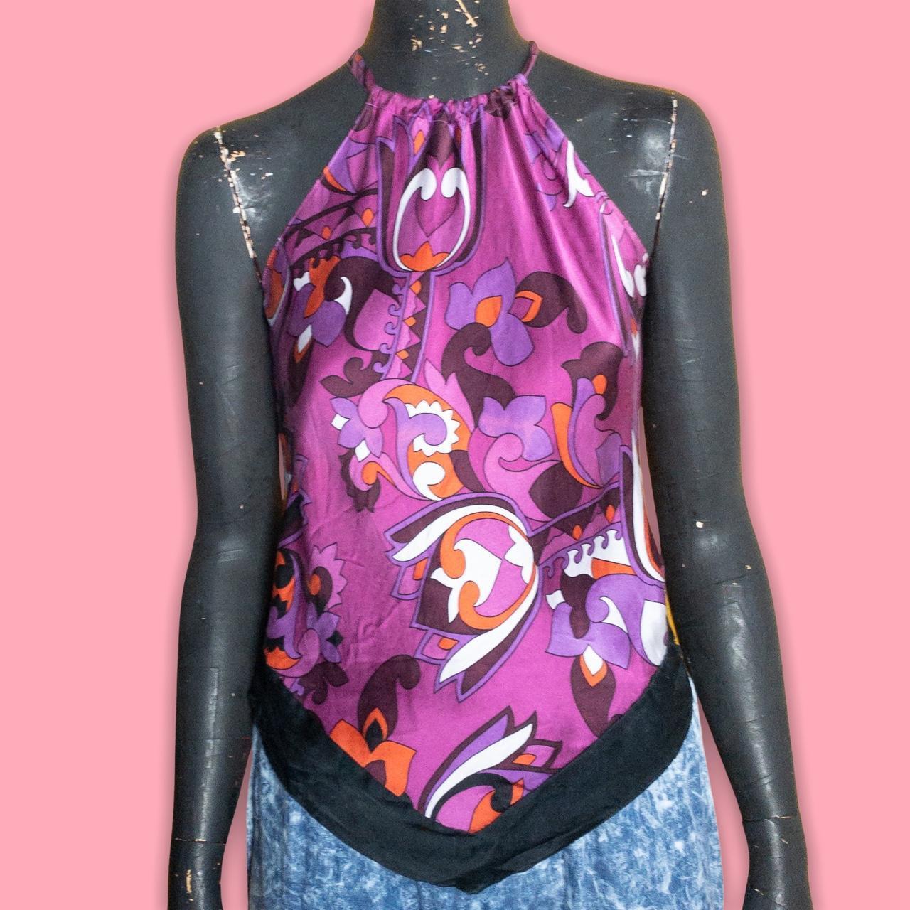 Paisley Silk Halter Top   Vintage late 90s to early... - Depop