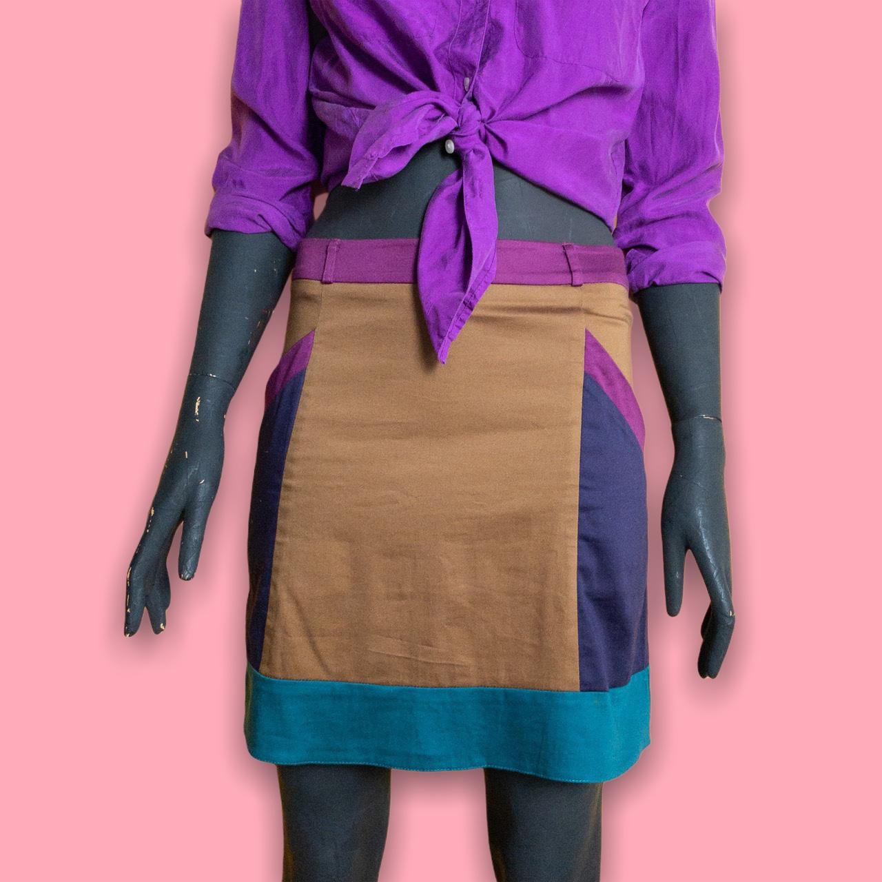 70s color block clearance skirt