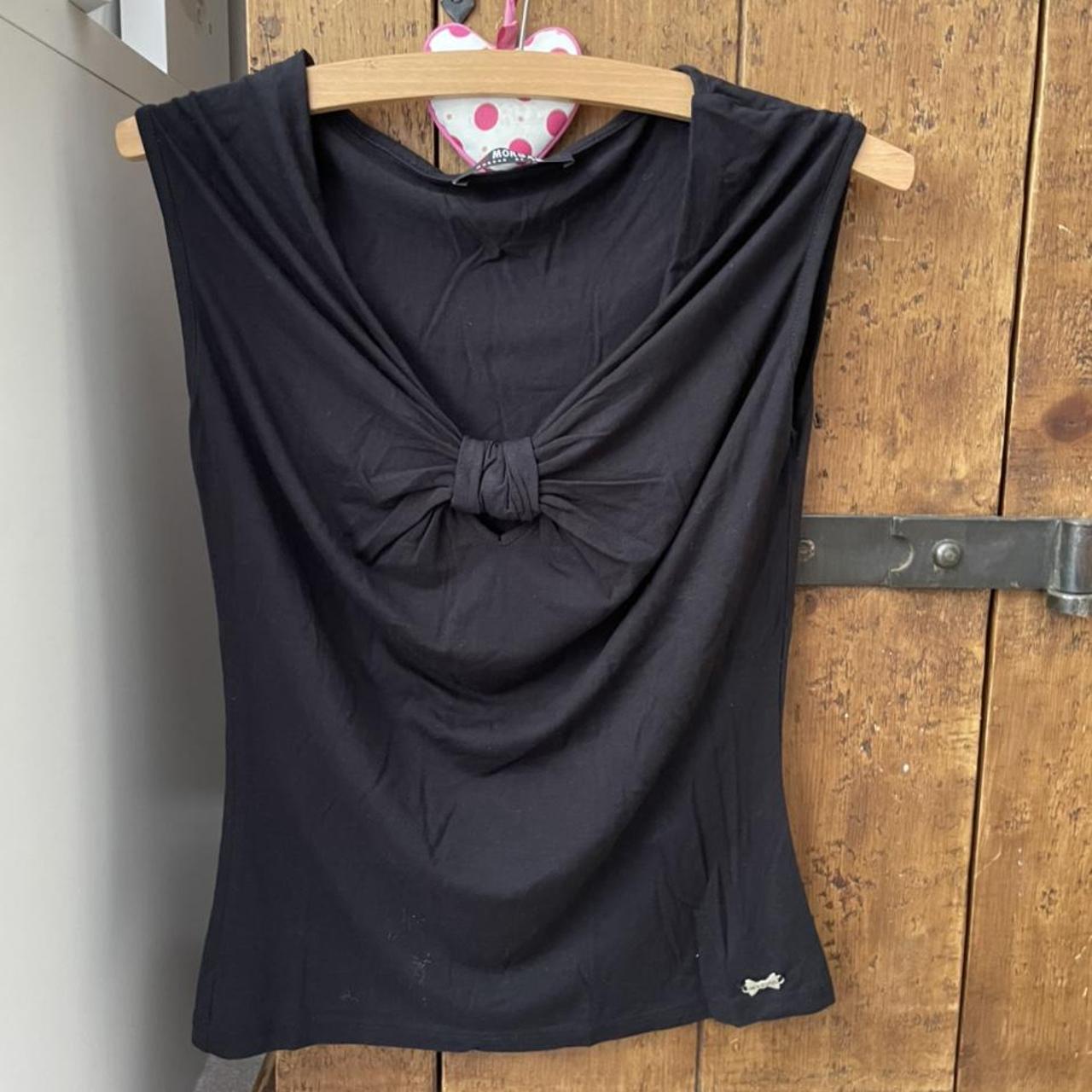 VINTAGE black Morgan de Toi top with bow detail and... - Depop