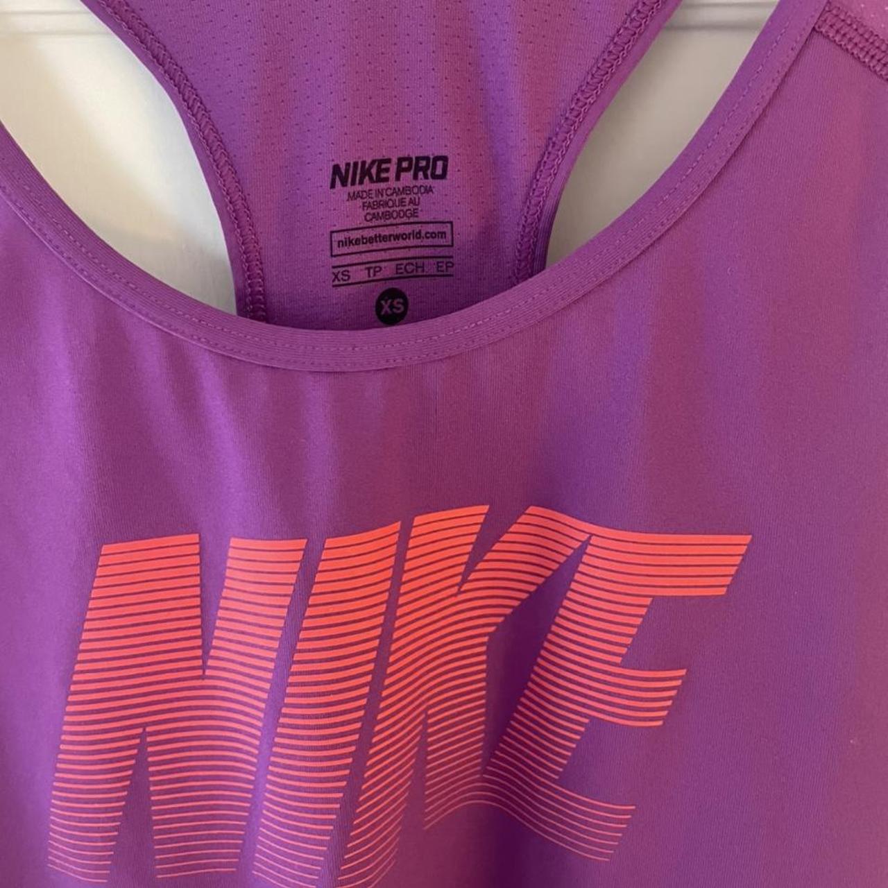 woman’s nike pro purple vest top size XS great... - Depop