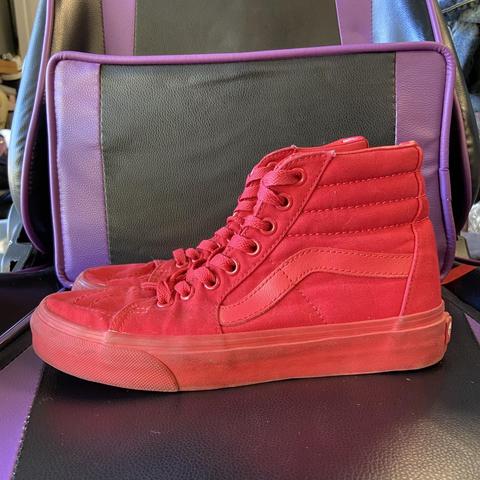 High top shop vans all red