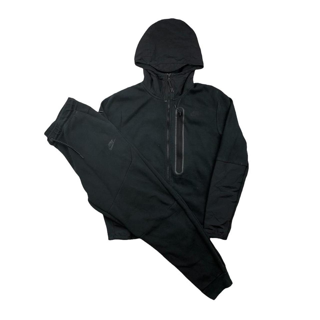 Nike tech fleece woven tracksuit Black nike tech... Depop