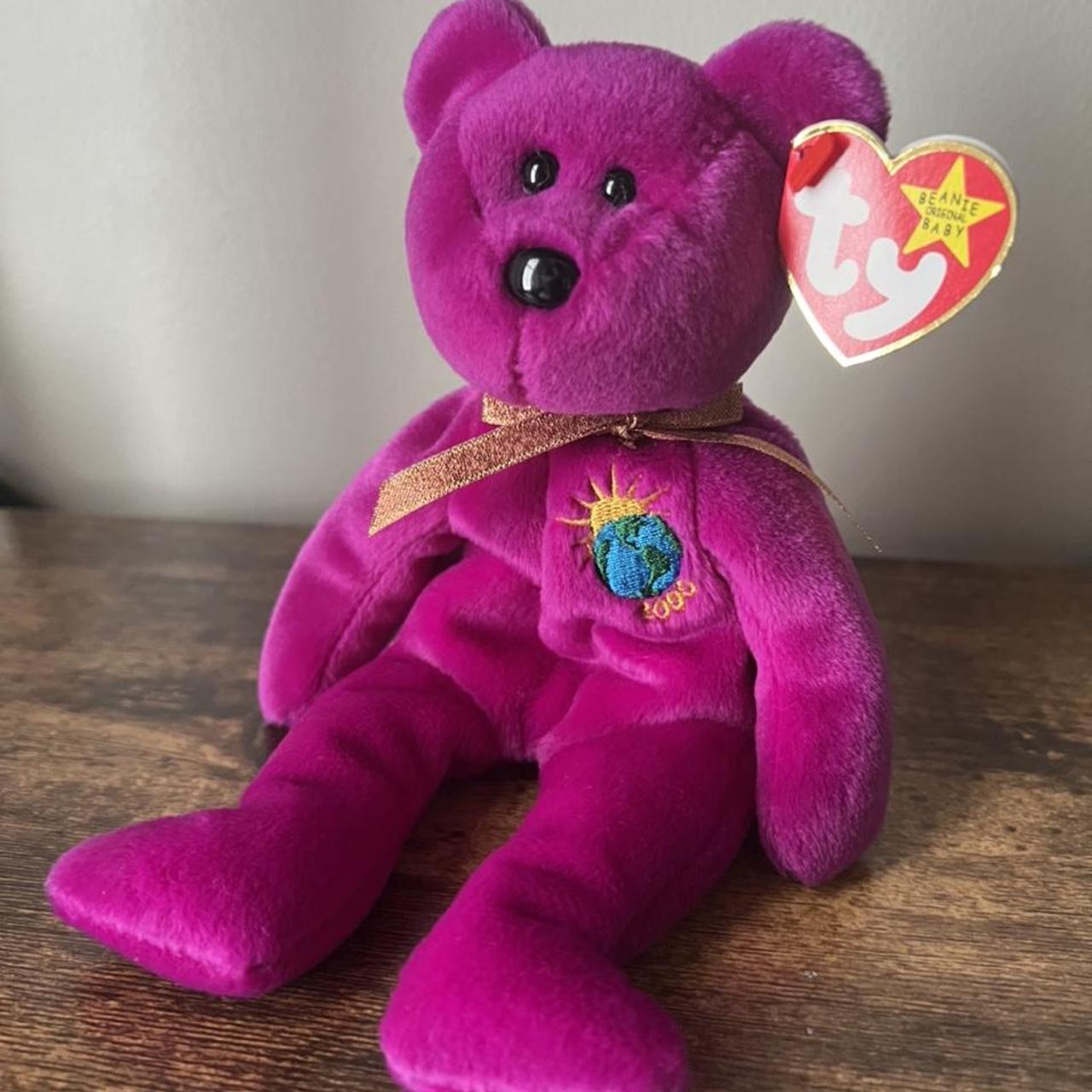 Purple bear beanie sale baby