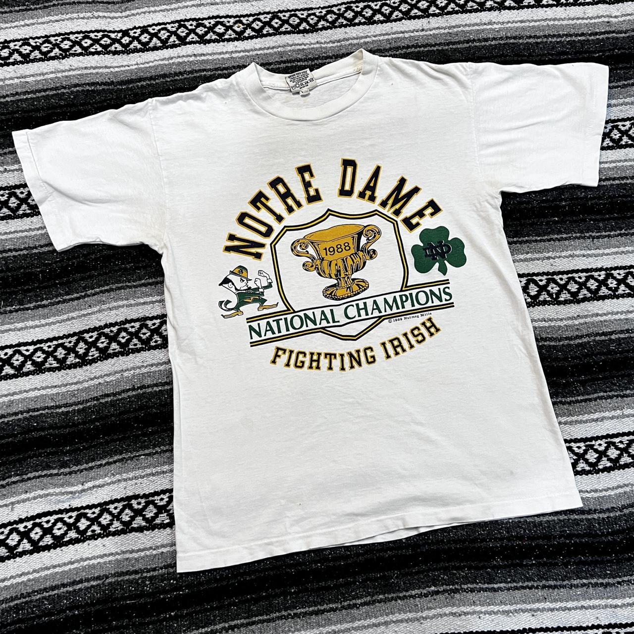 Vintage Nutmeg discount 1988 Notre Dame fighting Irish national championship shirt