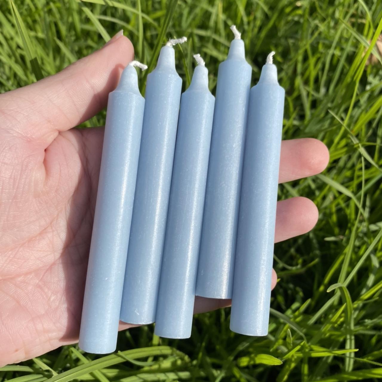 French Blue ritual candle Light Blue is symbolic of... Depop
