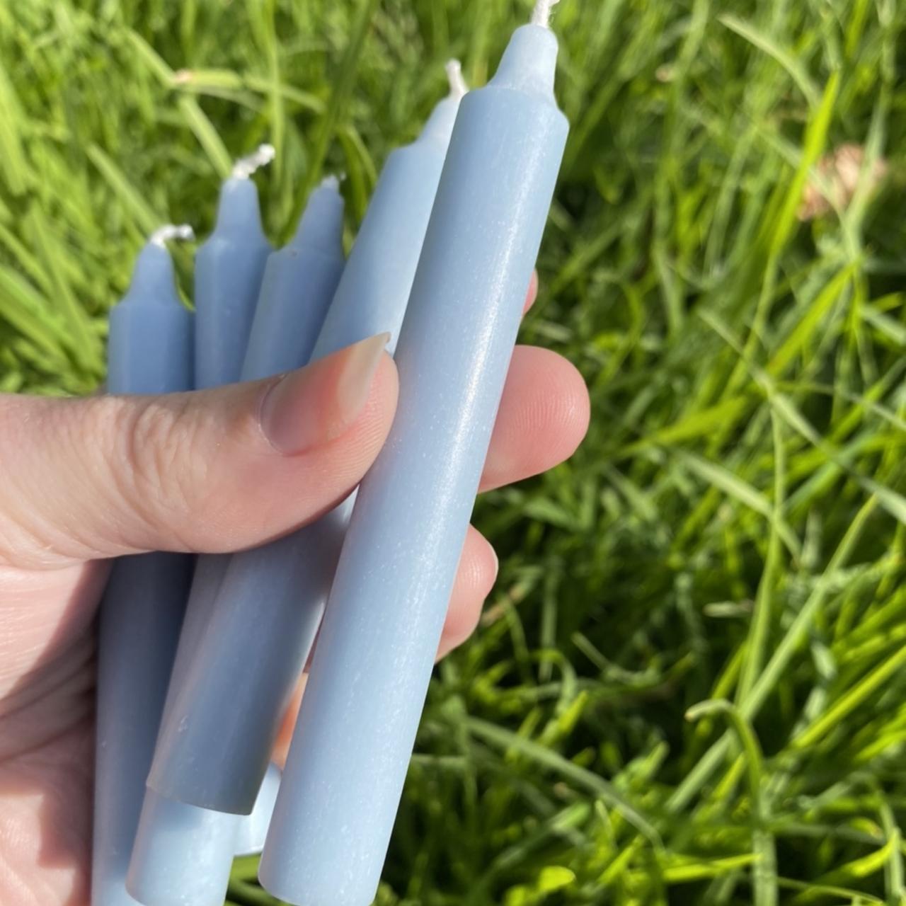 French Blue ritual candle Light Blue is symbolic of... Depop